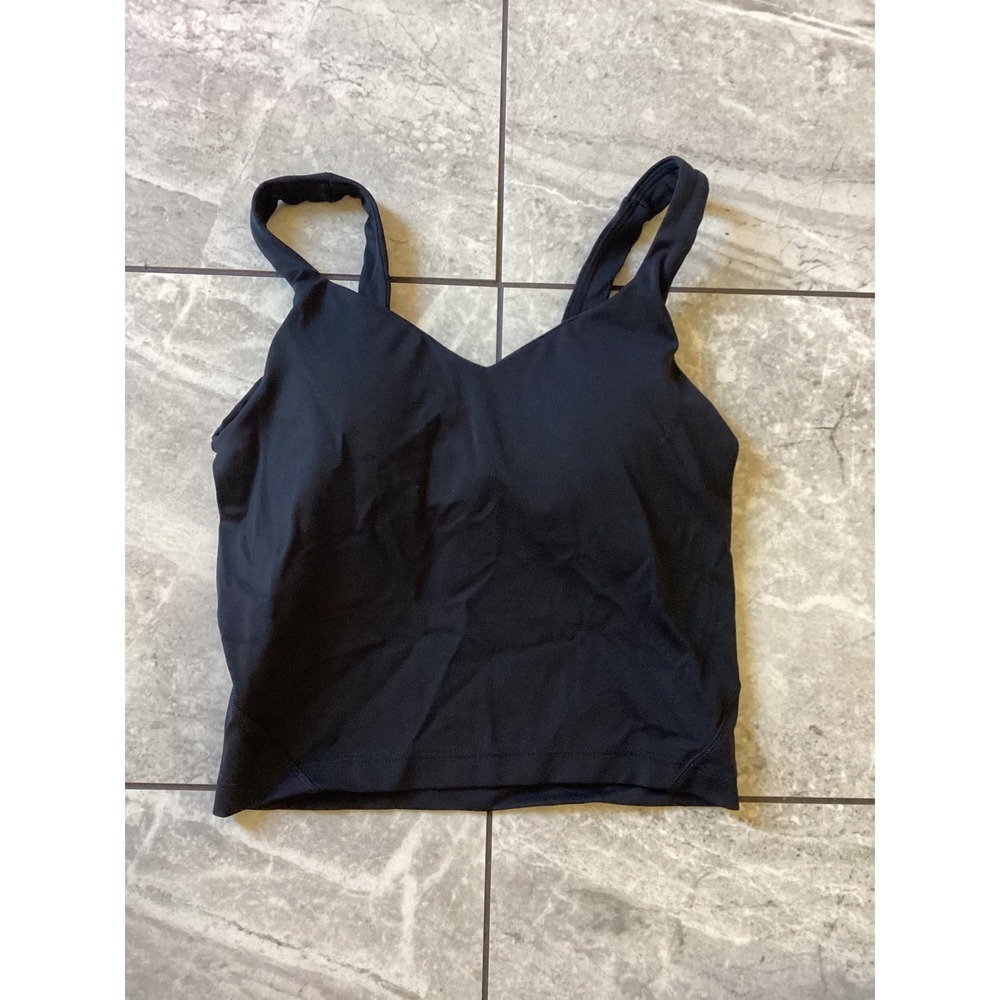 Quince NWOT Ultra-Form V-Neck Cropped Tank Black XS LB48920-ATG001-36949